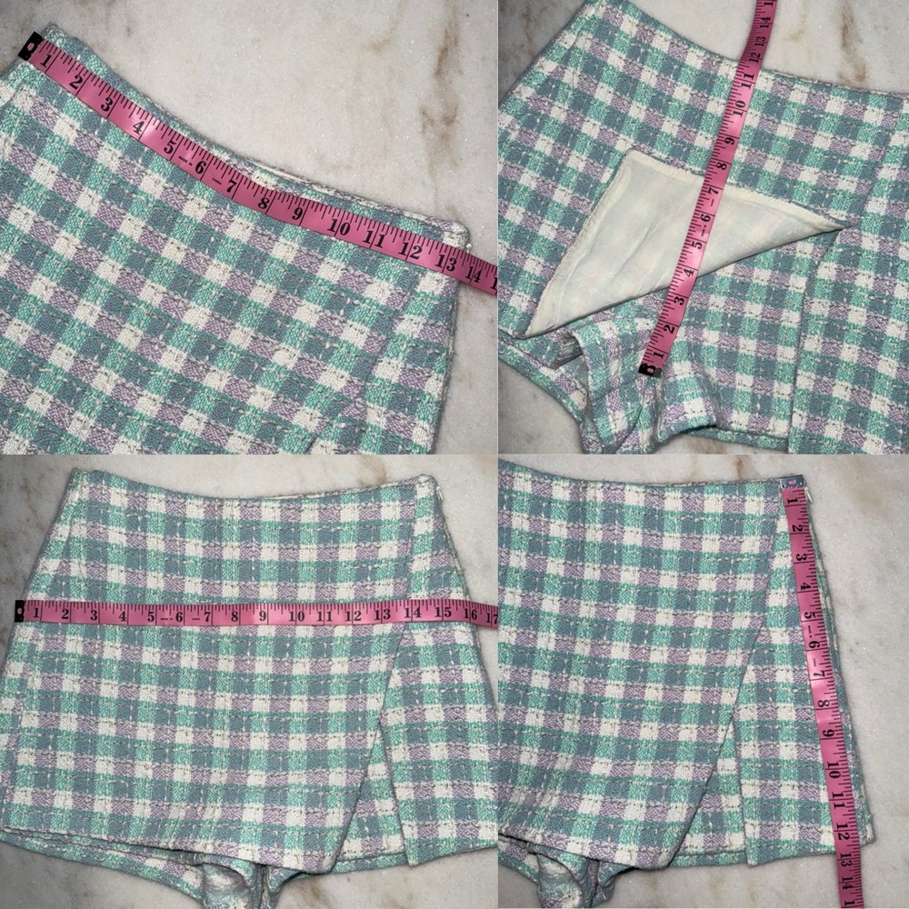 Zara Pastel Plaid Cropped Blazer and Skort Set - Picture 17 of 17